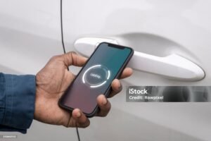 Unlocking smart car by mobile phone application